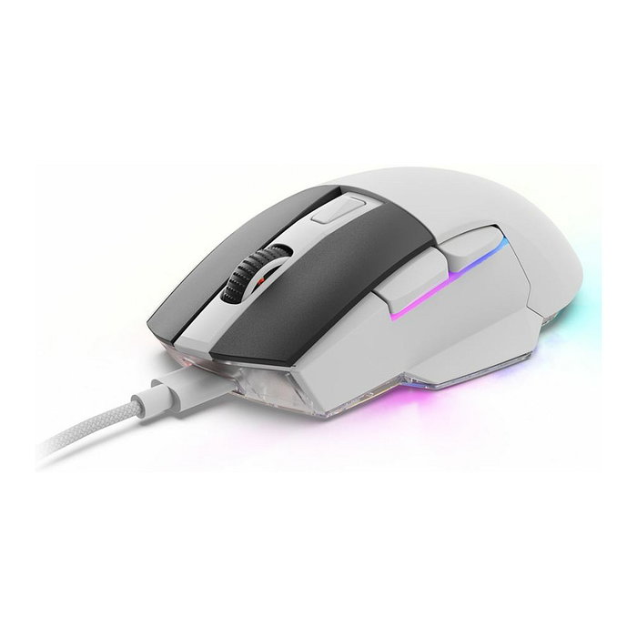 Sharkoon Shark SGM50W Ratón Óptico Gaming Inalámbrico, 6 Botones, 6400 DPI, Interruptor DPI, Iluminación RGB, Blanco y Negro, Mano Derecha