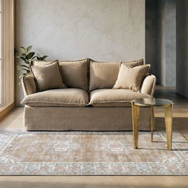 Ixia Sofá 2 plazas beige oscuro tejido