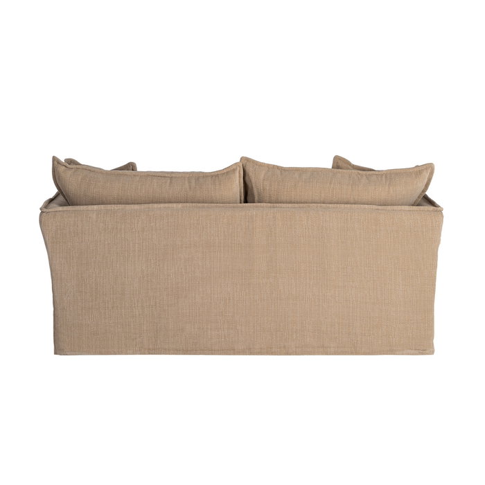 Ixia Sofá 2 plazas beige oscuro tejido Ixia Sofá 2 plazas beige oscuro tejido
