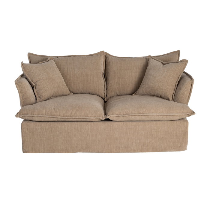 Ixia Sofá 2 plazas beige oscuro tejido Ixia Sofá 2 plazas beige oscuro tejido