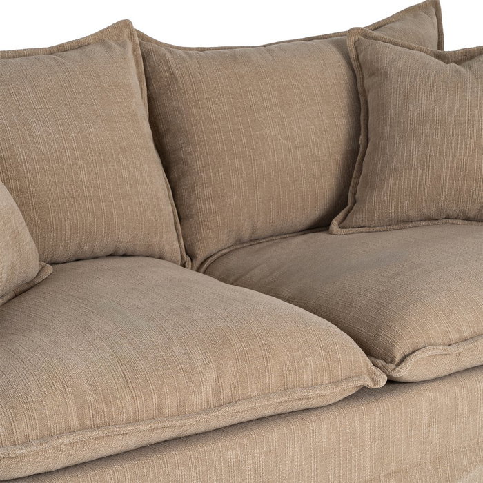 Ixia Sofá 2 plazas beige oscuro tejido Ixia Sofá 2 plazas beige oscuro tejido