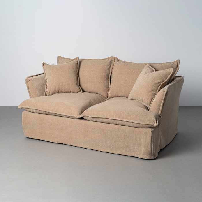 Ixia Sofá 2 plazas beige oscuro tejido Ixia Sofá 2 plazas beige oscuro tejido
