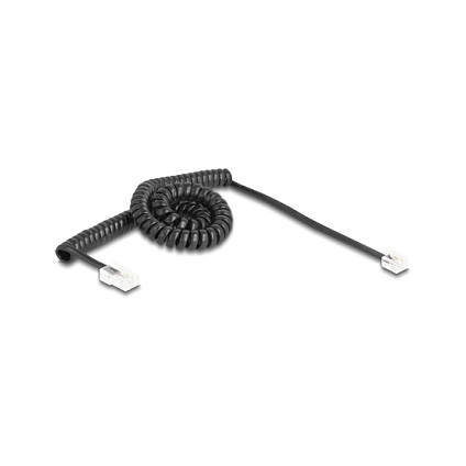 DeLOCK 88480 Cable telefónico en espiral RJ11 a RJ45 de 3 m, Negro DeLOCK 88480 Cable telefónico en espiral RJ11 a RJ45 de 3 m, Negro