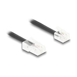 DeLOCK 88480 Cable telefónico en espiral RJ11 a RJ45 de 3 m, Negro