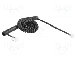 DeLOCK 88480 Cable telefónico en espiral RJ11 a RJ45, 3 m, negro