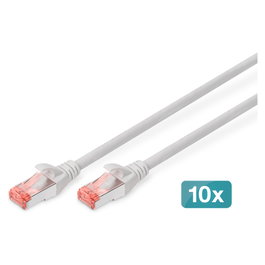 ASSMAN/DIGITUS Kit de 10 cables de conexión CAT 6 S-FTP de 1 m, gris