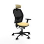 PIQUERAS Y CRESPO Silla de oficina Jorquera con mecanismo Sincro/Traslack Crema y Negro
