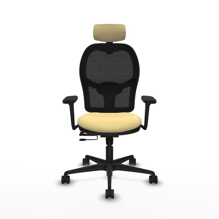 PIQUERAS Y CRESPO Silla de oficina Jorquera con mecanismo Sincro/Traslack Crema y Negro PIQUERAS Y CRESPO Silla de oficina Jorquera con mecanismo Sincro/Traslack Crema y Negro