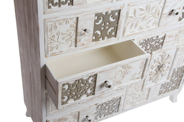 DKD Home Decor Cajonera de Madera con 8 Cajones y 1 Puerta