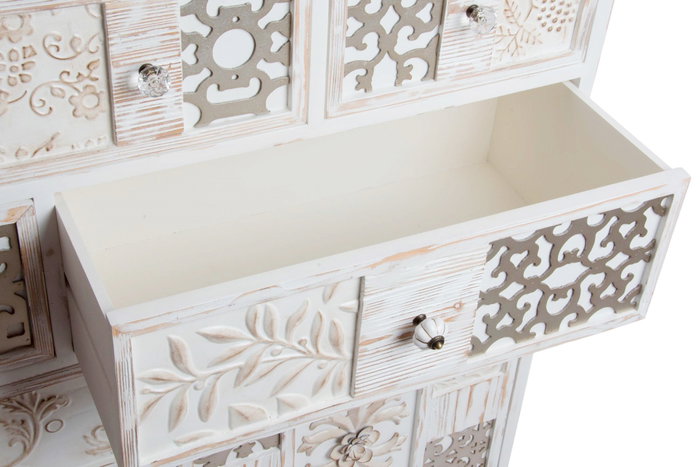 DKD Home Decor Cajonera de Madera con 8 Cajones y 1 Puerta