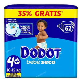 Dodot Etapas Extra Pañales Talla 4 (10-15 kg) 62 unidades