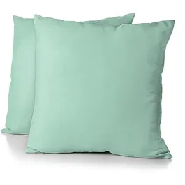 Home Linge Passion HP72084 Juego de 2 Fundas de Almohada Microfibra 82g Verde Agua 63 x 63 cm