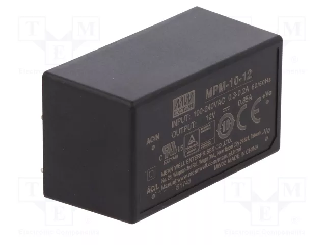 MEAN WELL MPM-10-12 Convertidor AC/DC 10W 12V DC