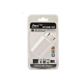 Flepo NT-USB-101 Cargador de Dispositivos Móviles con 1 Puerto USB Blanco Flepo NT-USB-101 Cargador de Dispositivos Móviles con 1 Puerto USB Blanco