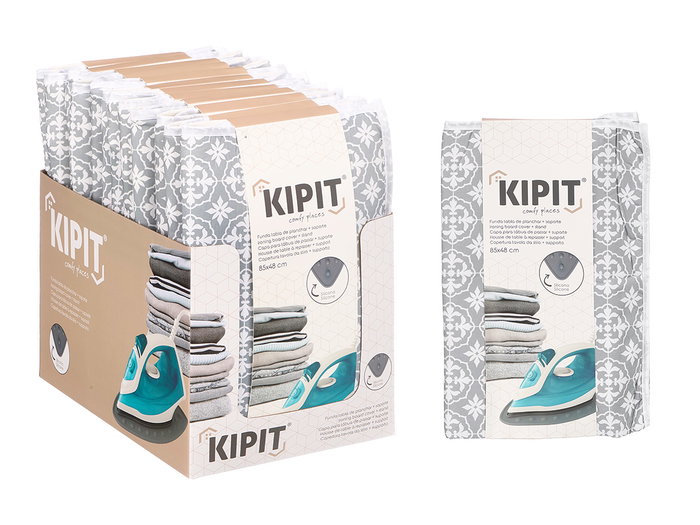 Kipit Funda para Tabla de Planchar con Soporte 21x32x3 cm Gris y Blanco (Set de 24)