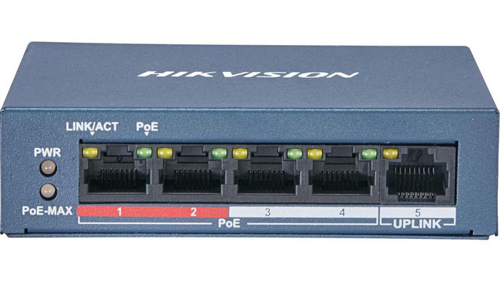 Hikvision Switch PoE 4 puertos Fast Ethernet No Gestionable Hikvision Switch PoE 4 puertos Fast Ethernet No Gestionable