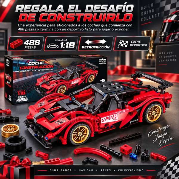 Jugatoys - jugabricks Coche Construcción retrofricción escala 1:18 Jugatoys - jugabricks Coche Construcción retrofricción escala 1:18