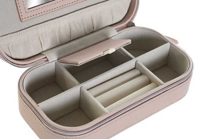 DKD Home Decor Joyero PU con Espejo Satinado - Surtido de 2 unidades