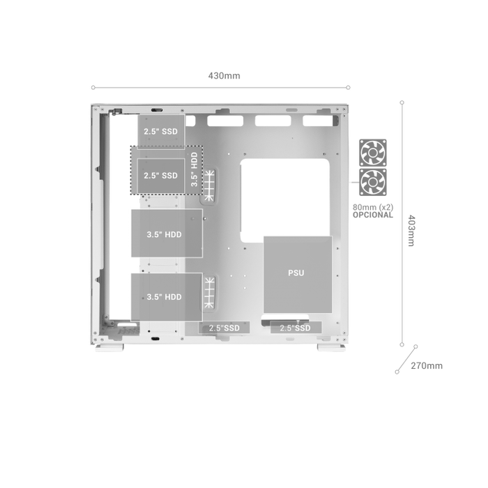 Mars Gaming MC-NOVA2 Caja Gaming E-ATX Torre XXL, Cristal Templado Panorámico, Aluminio, USB-C, Compatible 12 Ventiladores, Sin Fuente