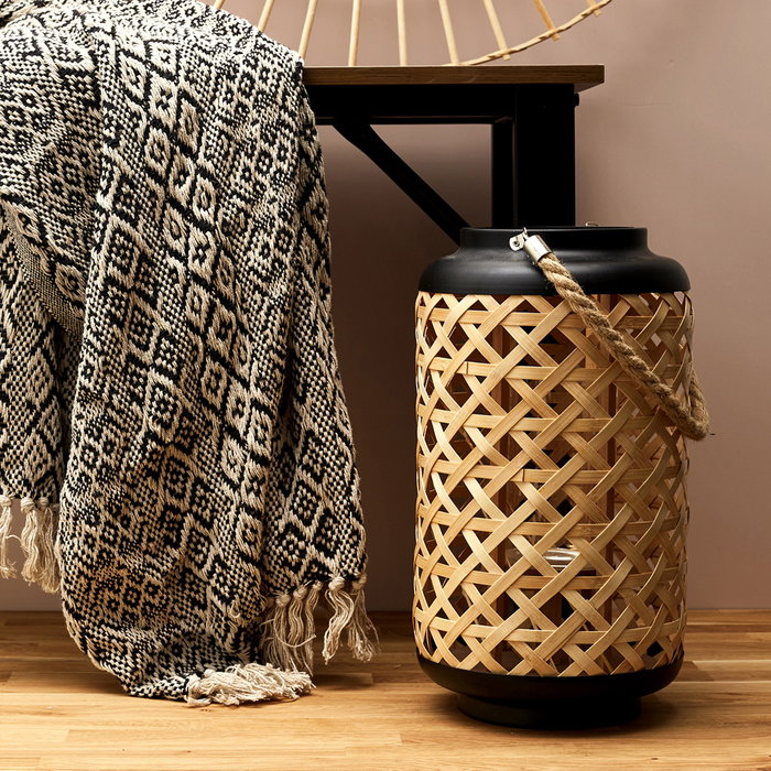 Home Deco Factory Farolillo Mirage Diámetro 21 cm Altura 38.5 cm Material Trenzado Iluminación Tenue