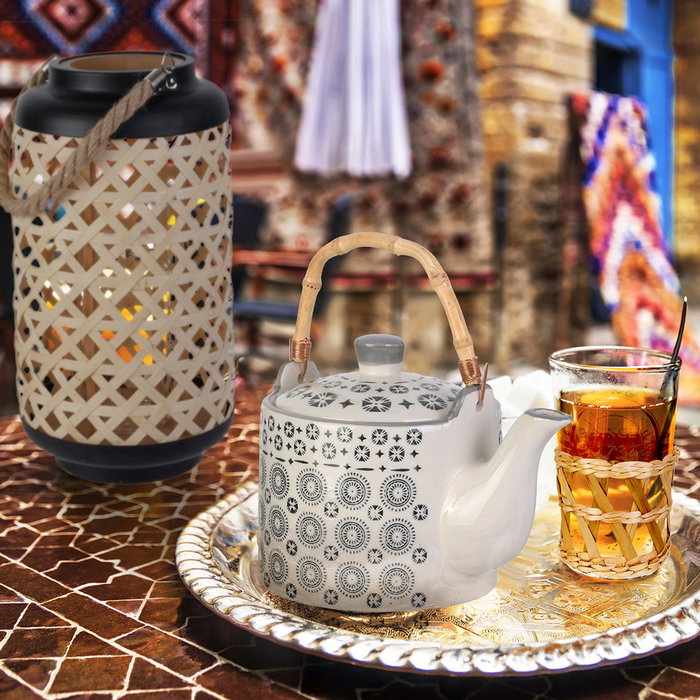 Home Deco Factory Farolillo Mirage Diámetro 21 cm Altura 38.5 cm Material Trenzado Iluminación Tenue