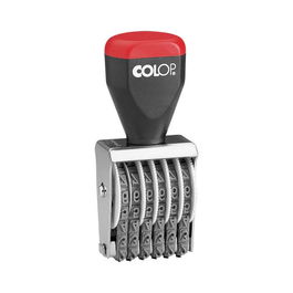 Colop Numerador Manual 108834, 4x23mm, 6 Bandas, Negro, Gris, Rojo, Acero Inoxidable