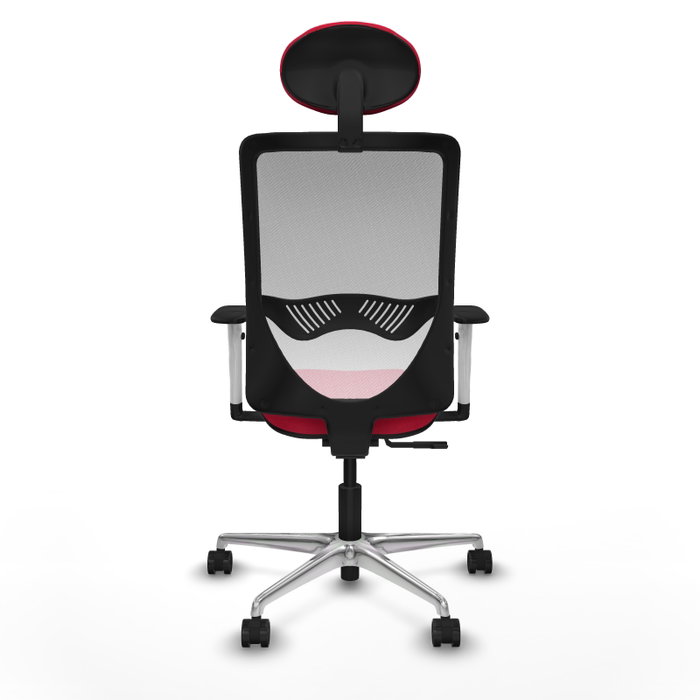 PIQUERAS Y CRESPO Silla de oficina Zulema con Mecanismo Sincro, Tela Roja y Malla Blanca PIQUERAS Y CRESPO Silla de oficina Zulema con Mecanismo Sincro, Tela Roja y Malla Blanca