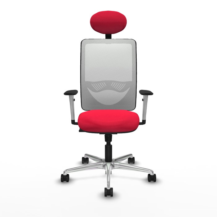 PIQUERAS Y CRESPO Silla de oficina Zulema con Mecanismo Sincro, Tela Roja y Malla Blanca PIQUERAS Y CRESPO Silla de oficina Zulema con Mecanismo Sincro, Tela Roja y Malla Blanca