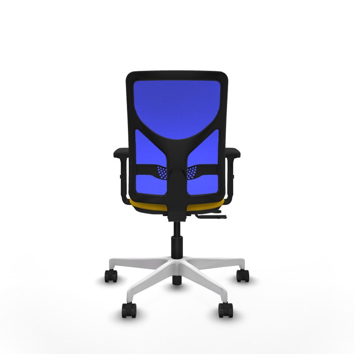 PIQUERAS Y CRESPO Silla de oficina Motilla con mecanismo Sincro/Traslack, asiento amarillo y respaldo azul PIQUERAS Y CRESPO Silla de oficina Motilla con mecanismo Sincro/Traslack, asiento amarillo y respaldo azul