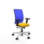 PIQUERAS Y CRESPO Silla de oficina Motilla con mecanismo Sincro/Traslack, asiento amarillo y respaldo azul