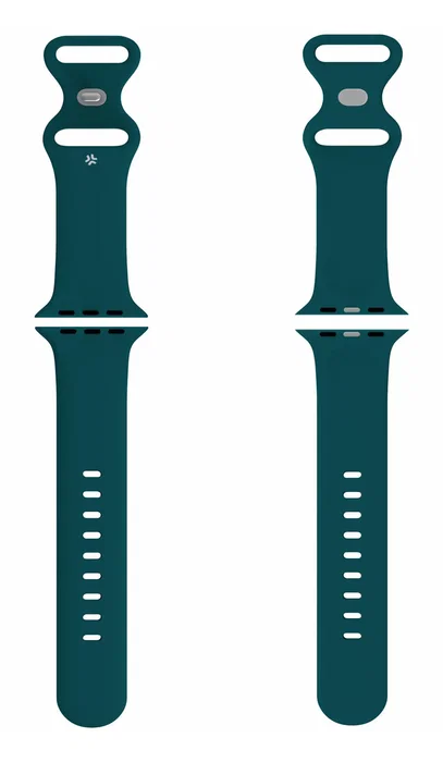 Celly Correa Silicona para Apple Watch 42 44 45 mm Verde Cierre Doble Hebilla - WBANDSIL44GN