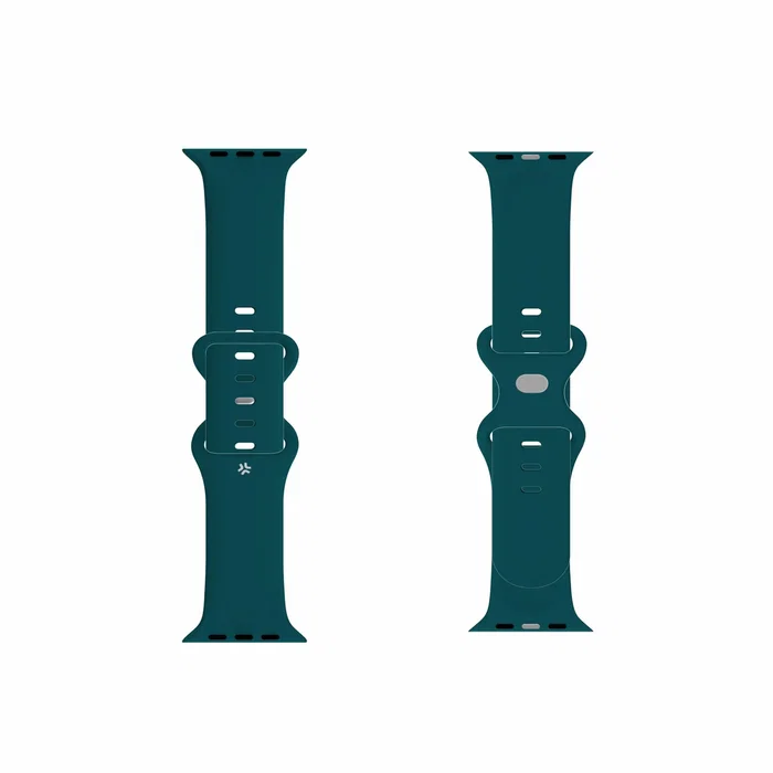 Celly Correa Silicona para Apple Watch 42 44 45 mm Verde Cierre Doble Hebilla - WBANDSIL44GN