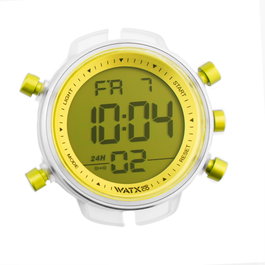 Watxandco RWA1743 Reloj Digital Unisex Transparente con Esfera Verde