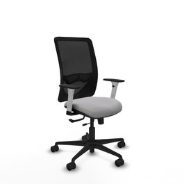 PIQUERAS Y CRESPO Silla de oficina Zulema con mecanismo Sincro/Traslack, Gris claro y Negro