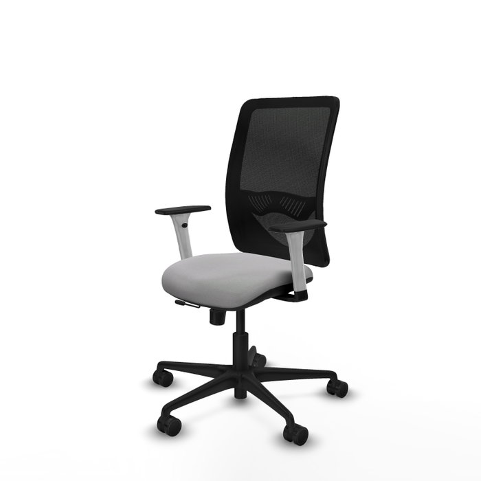 PIQUERAS Y CRESPO Silla de oficina Zulema con mecanismo Sincro/Traslack, Gris claro y Negro