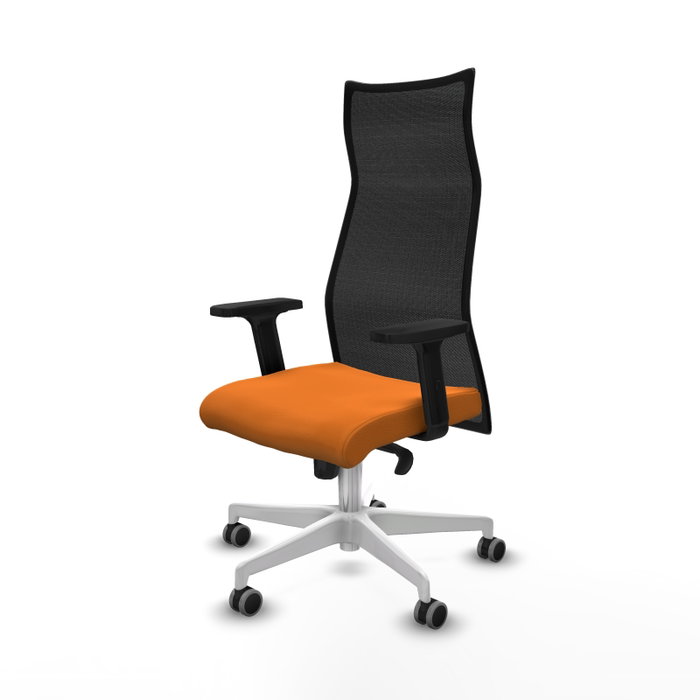 PIQUERAS Y CRESPO Sillón Albacete con Mecanismo Sincro, Naranja y Negro