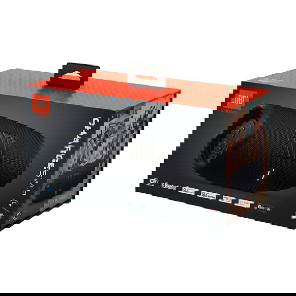 JBL CHARGE 5 - Altavoz Bluetooth Wi-Fi Negro, 40W, Resistente al agua IP67, Batería de larga duración con función Powerbank