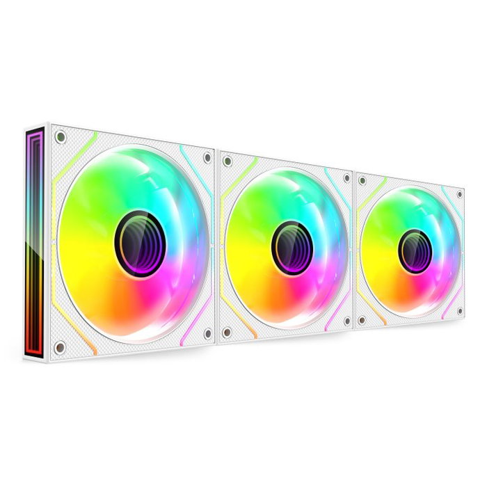 Mars Gaming Kit 3 Ventiladores Auxiliar MF-3D Pro Blanco | 120mm ARGB Control Remoto 1600 RPM Mars Gaming Kit 3 Ventiladores Auxiliar MF-3D Pro Blanco | 120mm ARGB Control Remoto 1600 RPM