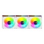 Mars Gaming Kit 3 Ventiladores Auxiliar MF-3D Pro Blanco | 120mm ARGB Control Remoto 1600 RPM