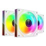 Mars Gaming Kit 3 Ventiladores Auxiliar MF-3D Pro Blanco | 120mm ARGB Control Remoto 1600 RPM