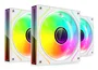Mars Gaming MF-3DPROKIT Kit 3 Ventiladores ARGB 120mm Blanco Infinity Mirror 3D, PWM 600-1600RPM, Control Remoto, HUB ARGB (10x), Compatible Aura Sync/Mystic Light