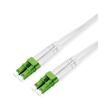 ROLINE LWL-Kabel Duplex 21.15.8631, 2 m, OS2 Monomodo, LC/APC (LC-APC/LC-APC), stahlarmiert, LSOH, weiss