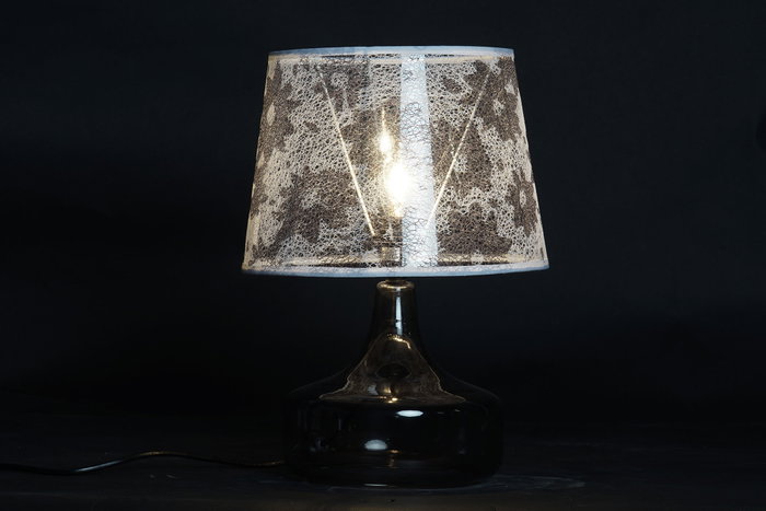 DKD Home Decor Lámpara de Sobremesa de Cristal con Flores Multicolor