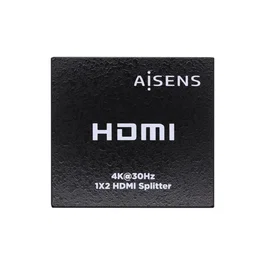 Aisens Duplicador HDMI 4K@30Hz 1x2 con Alimentación, Negro, 3840x2160, 12 bit