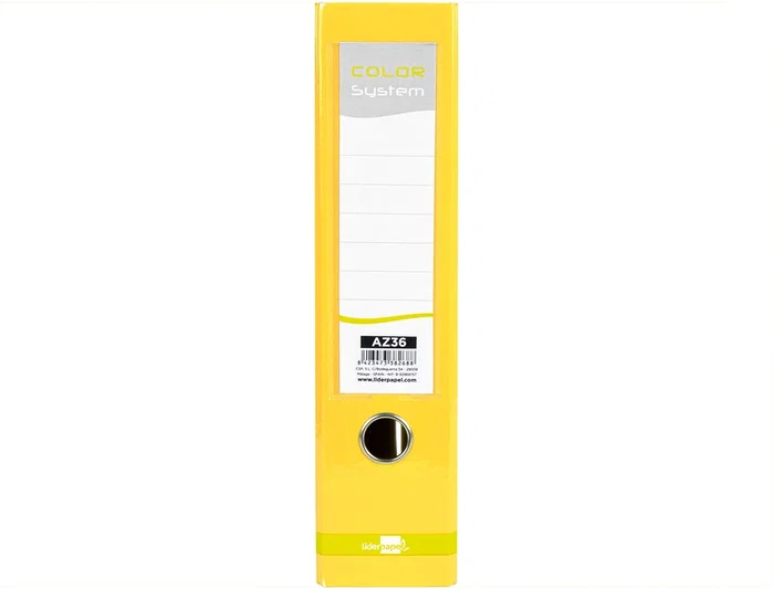 Liderpapel Archivador de Palanca A4 Amarillo Lomo 80mm