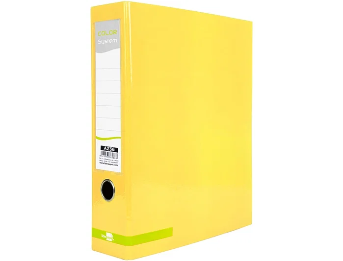 Liderpapel Archivador de Palanca A4 Amarillo Lomo 80mm