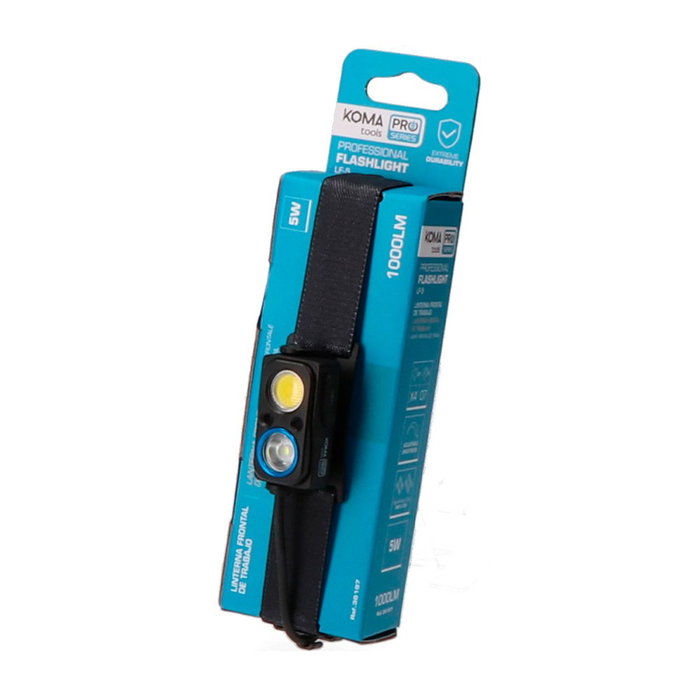 Koma Tools Linterna frontal profesional LF-5 recargable con sensor Koma Tools Linterna frontal profesional LF-5 recargable con sensor