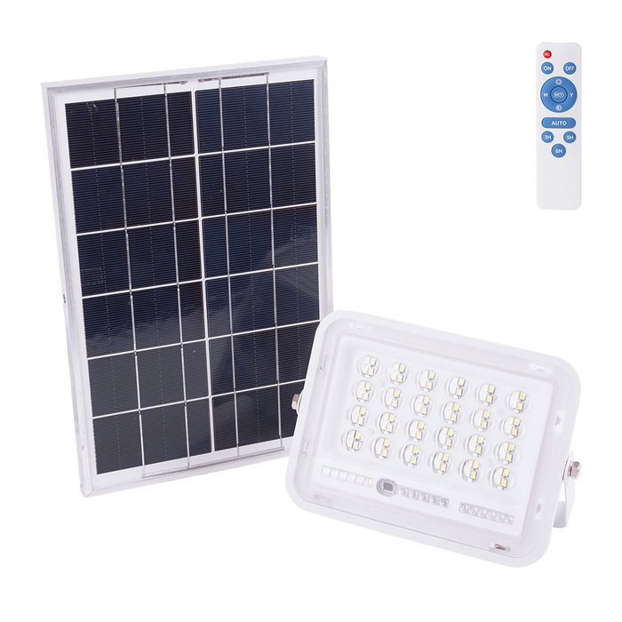 Proyector LED Solar 30W 6500K con Panel 6V/6W y Batería 3,2V/3000mAh HO-SOLARFL-30W-02
