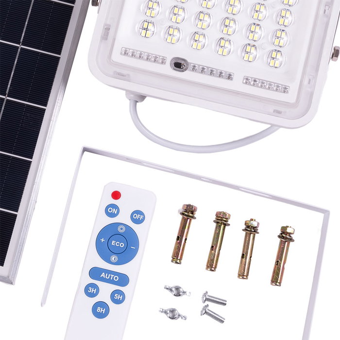 Proyector LED Solar 30W 6500K con Panel 6V/6W y Batería 3,2V/3000mAh HO-SOLARFL-30W-02