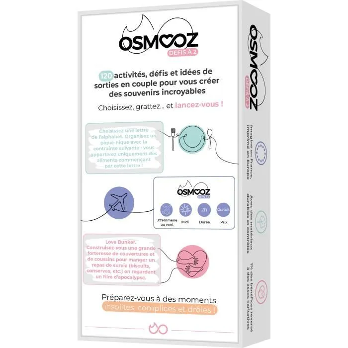 Osmooz JUD1698136268982 Juego de Parejas Desafíos - Juego de Cartas y Mesa para 2 - Regalo Original para Parejas